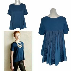 Moth Anthropologie Backstory Pleated Back Tunic L